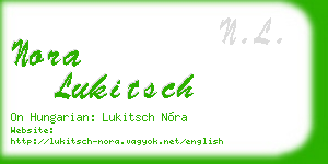 nora lukitsch business card
